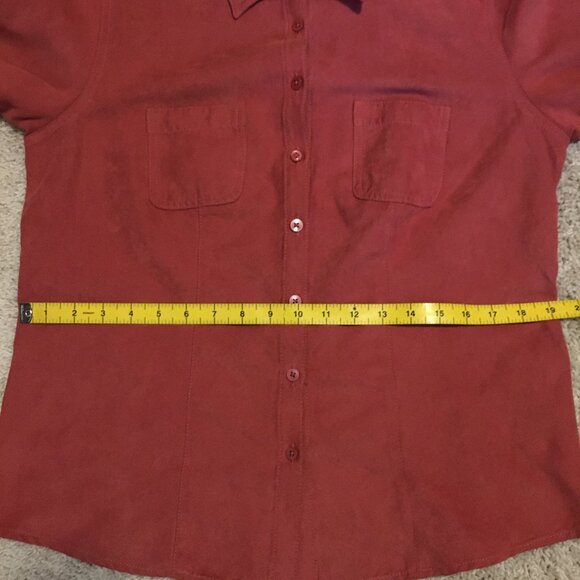 Vintage Northern Reflections Coral Pink Faux Suede Button Down Dress Shirt - Picture 11 of 14